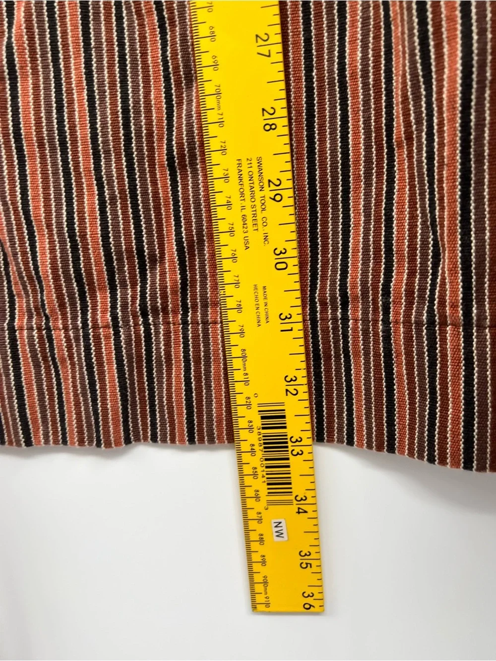 IKEA Apron Rust and Black Narrow-Striped Woven Fabric Panel